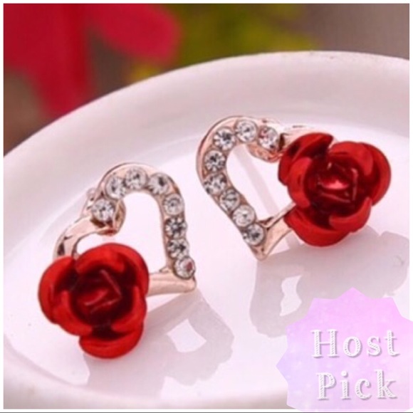 Jewelry - 4/$20 -- Hollow Heart and 3D Rose Earrings